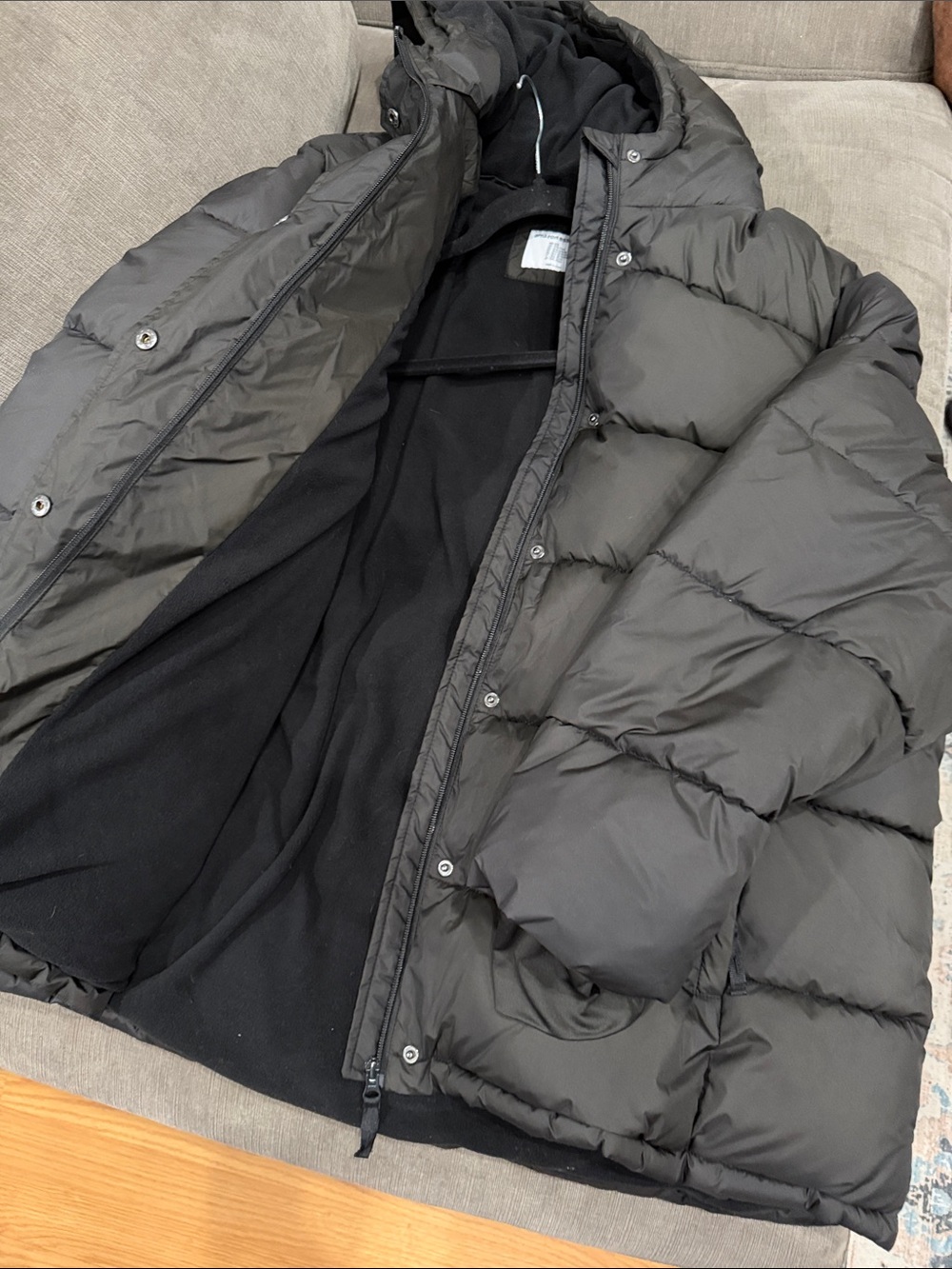 Men's Black Puffer Jacket with Hood